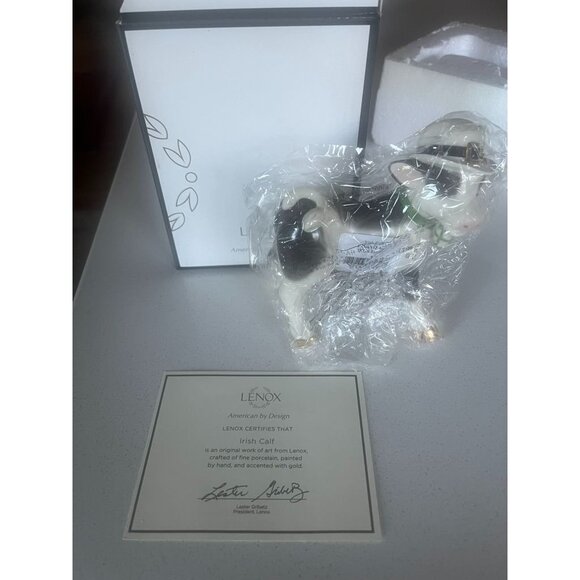 Lenox Irish Calf Figurine Porcelain Handcrafted & Gold Accented New in Box COA - Picture 1 of 6